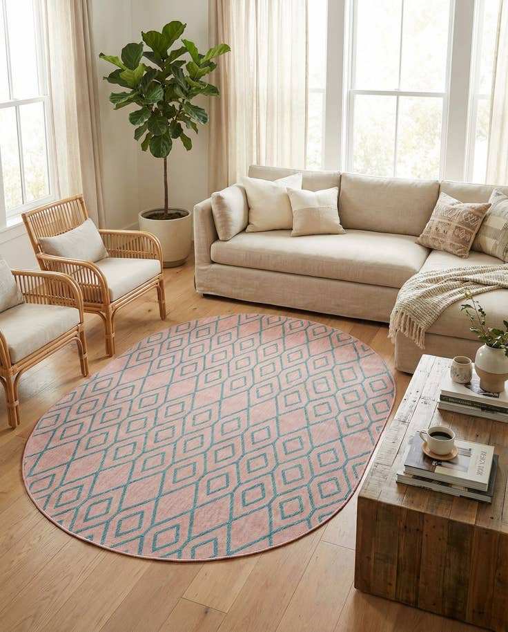 Detail image of 7' 10 x 10' Easy-Clean Jill Zarin Turks and Caicos Indoor / Outdoor Oval Rug