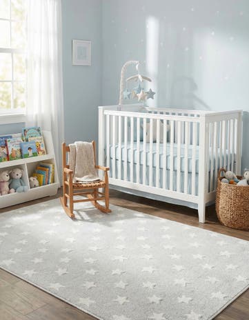Cloud Gray Whimsy Kids Rug