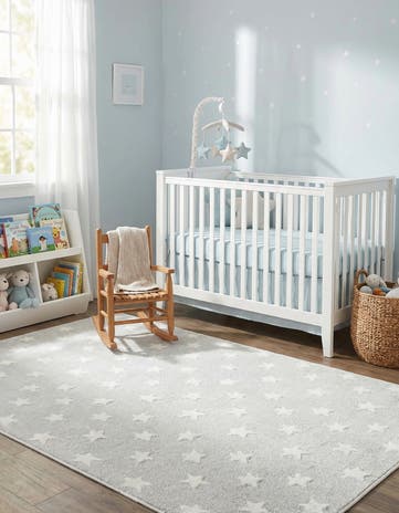 Cloud Gray Whimsy Kids Rug