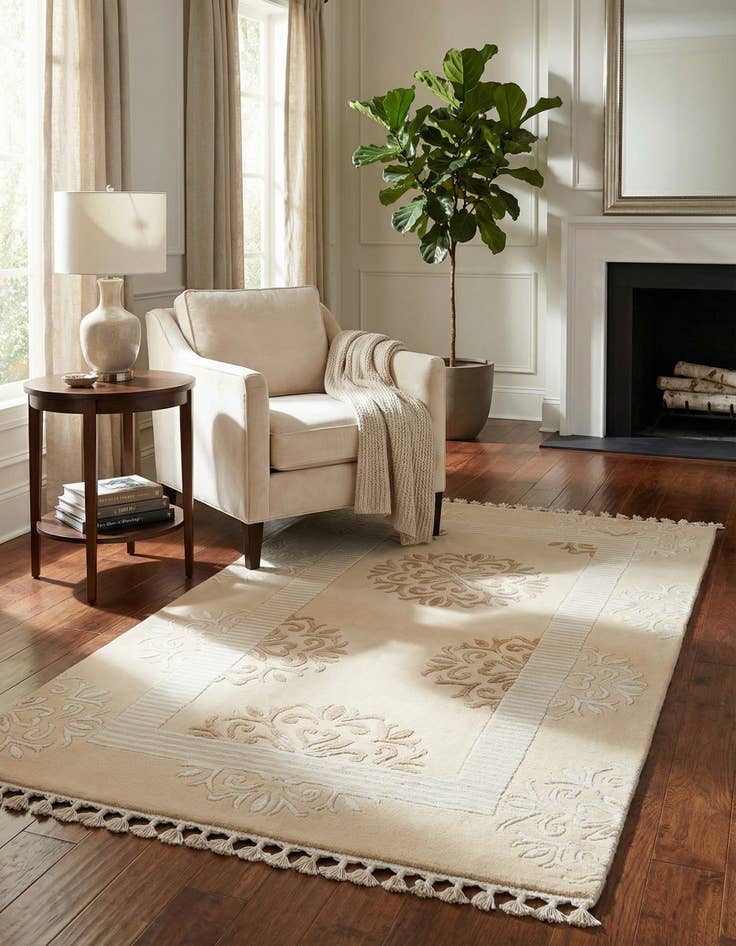 Detail image of  2' 7 x 4' 7  Hand Knotted Darya Wool Rug