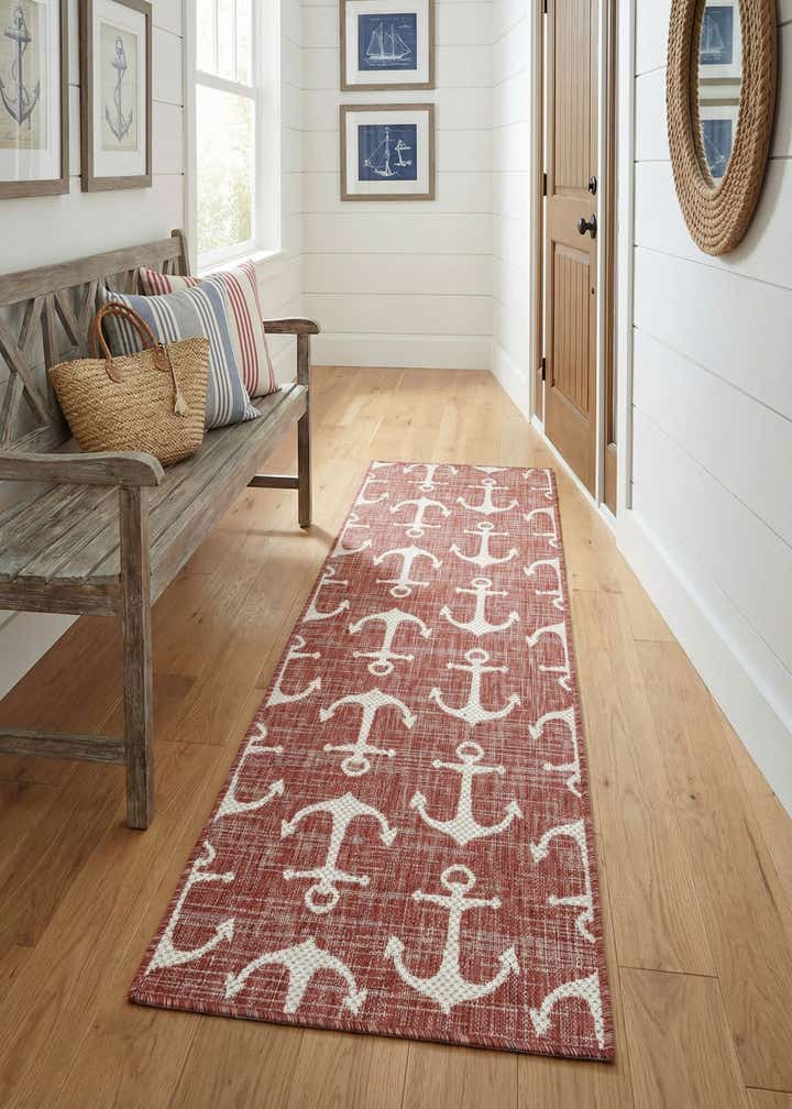 2' x 6' Easy-Clean Coastal Indoor / Outdoor Runner Rug
