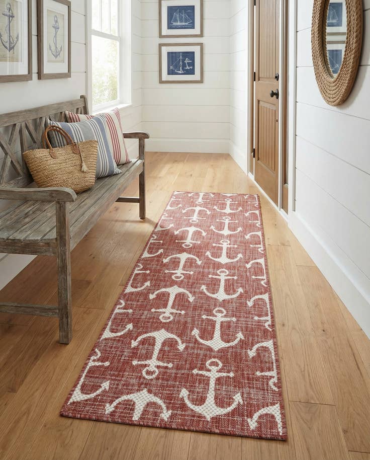 Detail image of 2' x 6' Easy-Clean Coastal Indoor / Outdoor Runner Rug