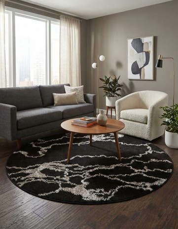 Navy Blue Madeline Round Rug