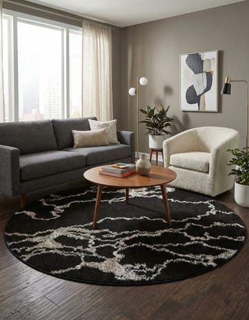 Navy Blue Madeline Round Rug