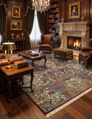 9' 11 x 12' 9 Hand Knotted Kashmar Persian Wool Rug