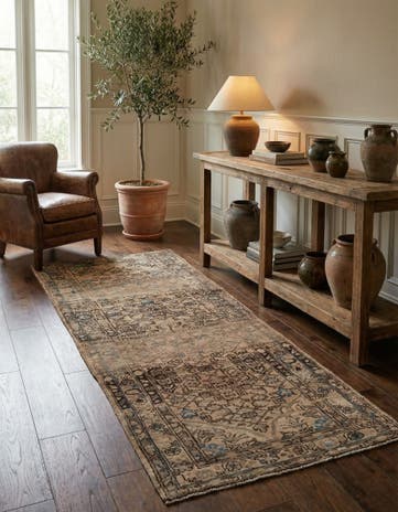 3' 5 x 9' Hand Knotted Ultra Vintage Persian Wool Runner Rug