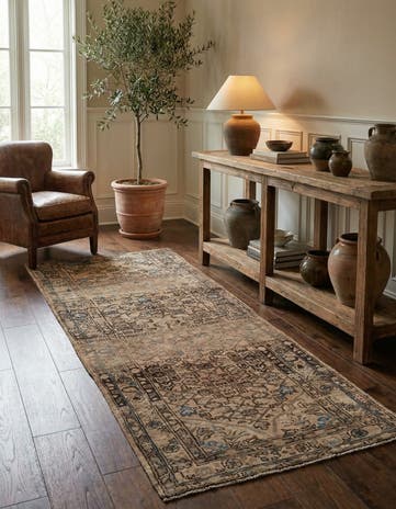 3' 5 x 9' Hand Knotted Ultra Vintage Persian Wool Runner Rug