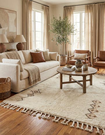 5' 8 x 8' Hand Knotted Moroccan Wool Rug