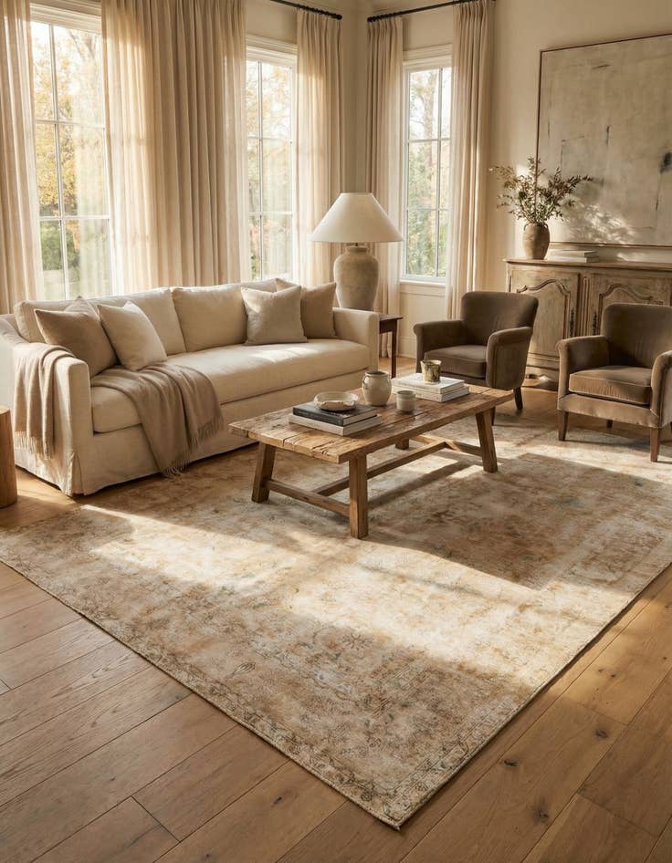 Detail image of  7' 3 x 10' 7  Hand Knotted Ultra Vintage Persian Wool Rug