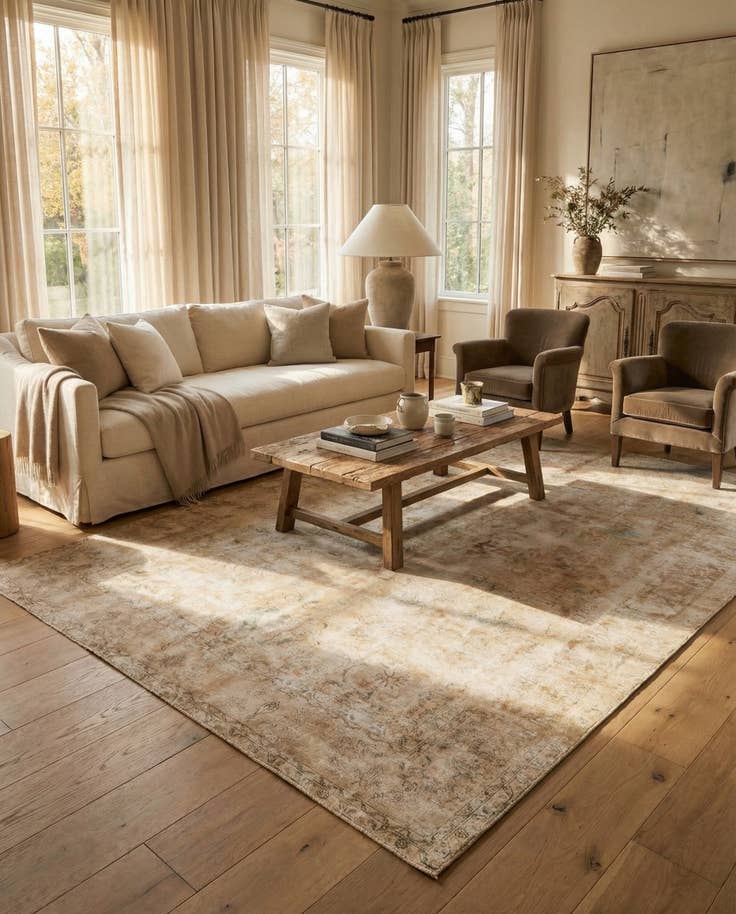Detail image of 7' 3 x 10' 7 Hand Knotted Ultra Vintage Persian Wool Rug
