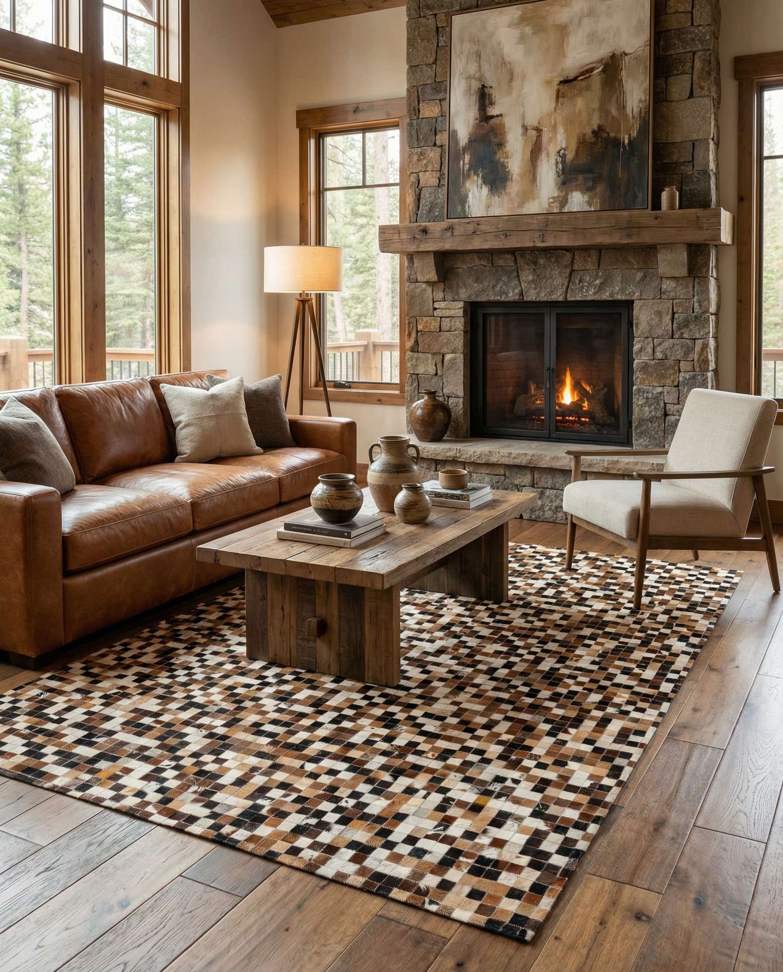 5' 5 x 7' 7 Cowhide Stocks Rug