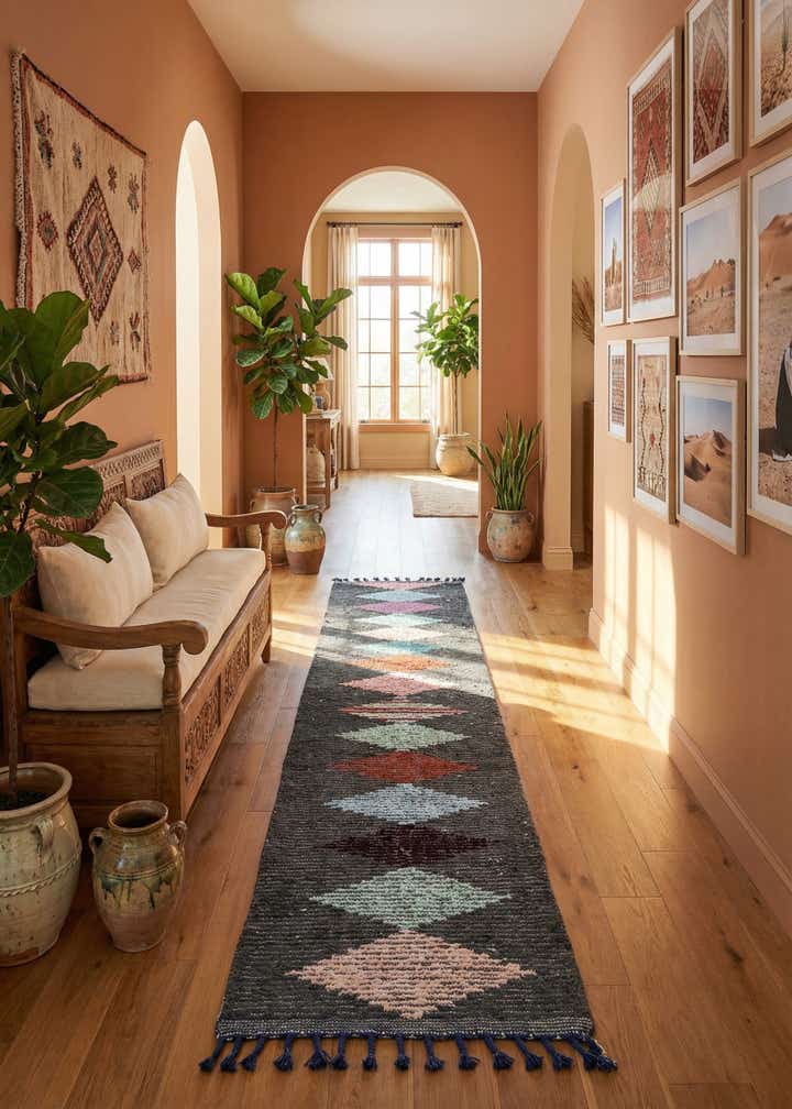 2' 6 x 14' 5 Hand Knotted Moroccan Wool Runner Rug