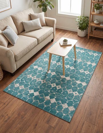4' x 6' Easy-Clean Trellis Indoor / Outdoor Rug