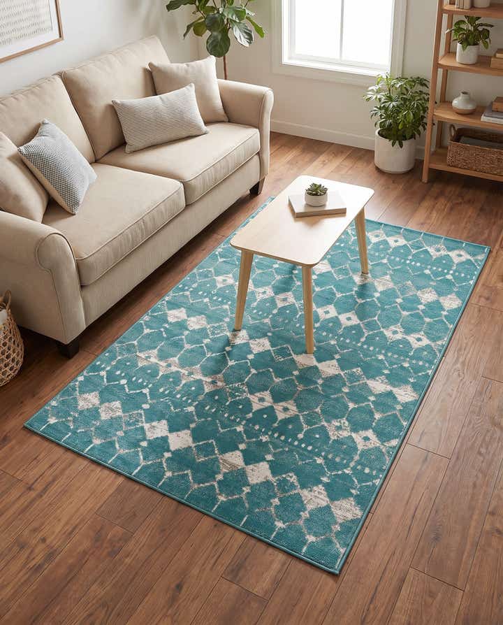 4' x 6' Easy-Clean Trellis Indoor / Outdoor Rug
