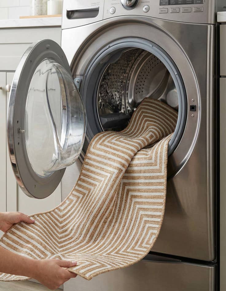 Detail image of  2' x 6'  Washable Modern Indoor / Outdoor Runner Rug