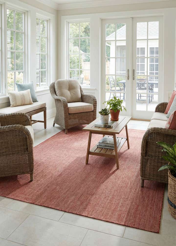 6' x 9' Easy-Clean Solid Indoor / Outdoor Rug