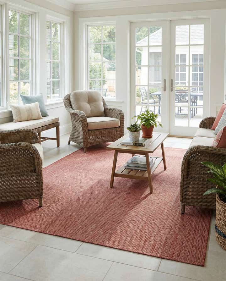 6' x 9' Easy-Clean Solid Indoor / Outdoor Rug