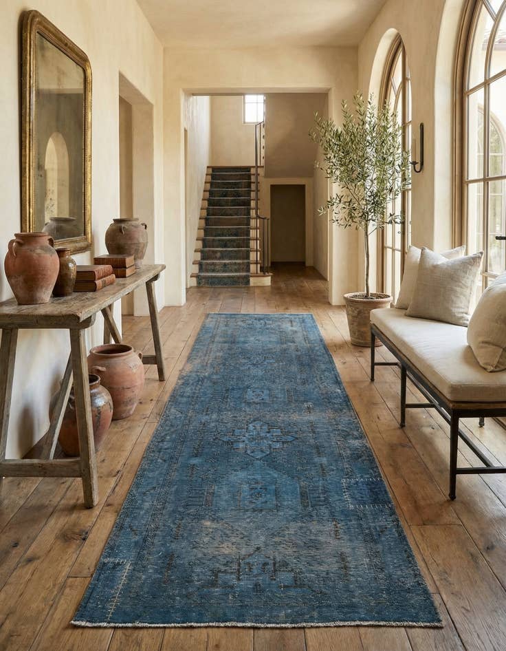 Detail image of 3' 6 x 12' 1  Hand Knotted Ultra Vintage Persian Wool Runner Rug