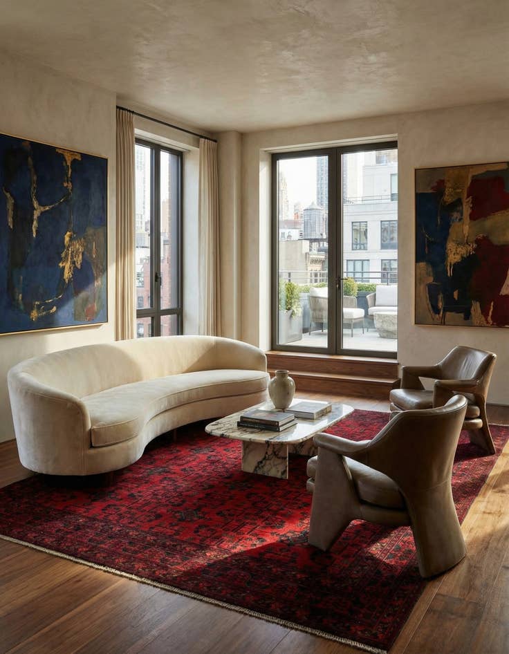 Detail image of  6' 8 x 9' 5  Hand Knotted Khal Mohammadi Wool Rug