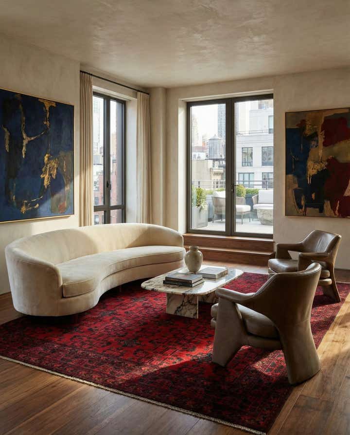 6' 8 x 9' 5 Hand Knotted Khal Mohammadi Wool Rug