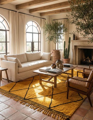 7' x 10' 4 Hand Knotted Moroccan Wool Rug