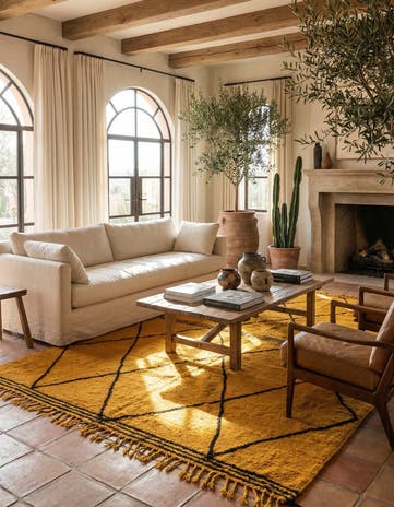7' x 10' 4 Hand Knotted Moroccan Wool Rug