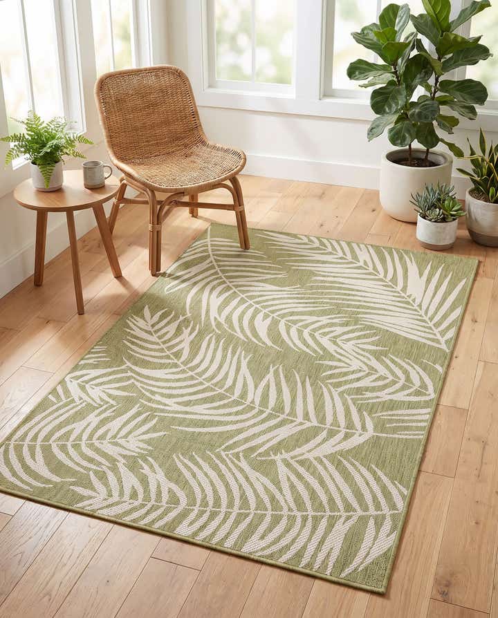 4' x 6' Easy-Clean Botanical Indoor / Outdoor Rug