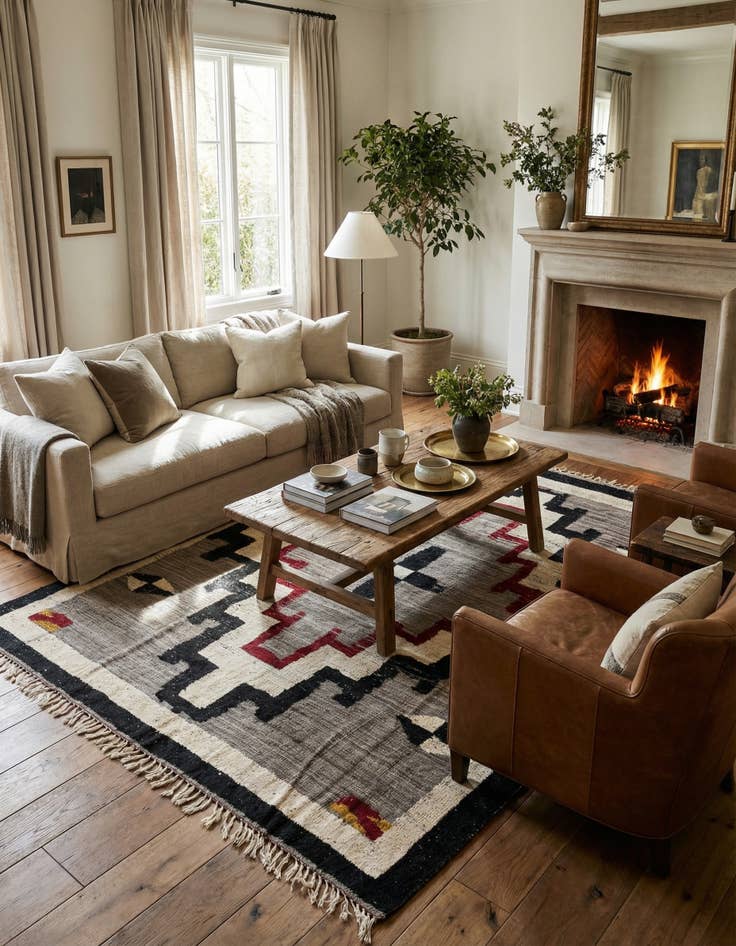 Detail image of  8' x 10' 3  Hand Knotted Oushak Wool Rug