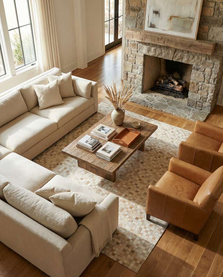 8' 1 x 9' 11 Cowhide - Patchwork Rug
