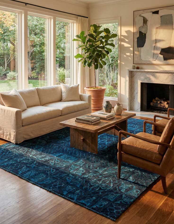 Detail image of 8' x 10'  Hand Knotted Darya Rug