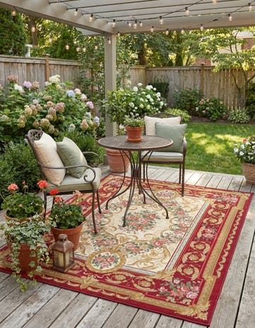 5' x 7' Easy-Clean Traditional Indoor / Outdoor Rug