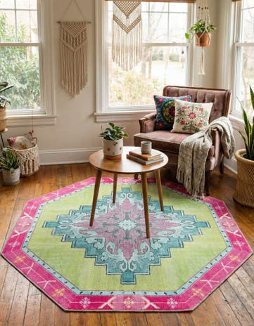 5' x 5' Washable Timeless Octagon Rug
