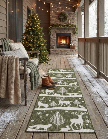 2' x 8' Easy-Clean Holiday Indoor / Outdoor Runner Rug