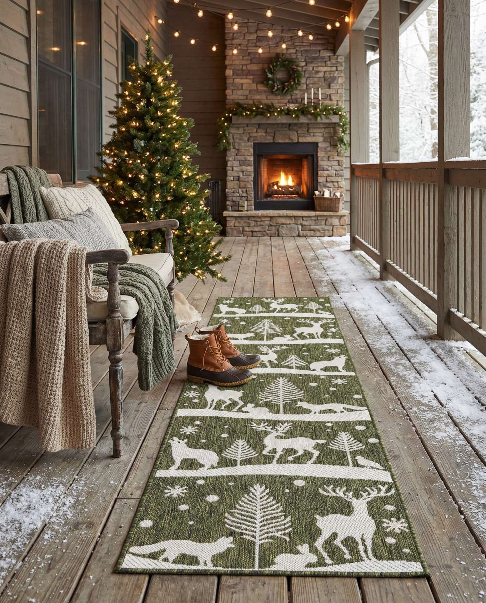 2' x 8' Easy-Clean Holiday Indoor / Outdoor Runner Rug