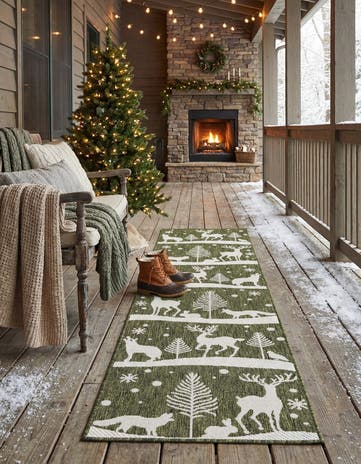 2' x 8' Easy-Clean Holiday Indoor / Outdoor Runner Rug