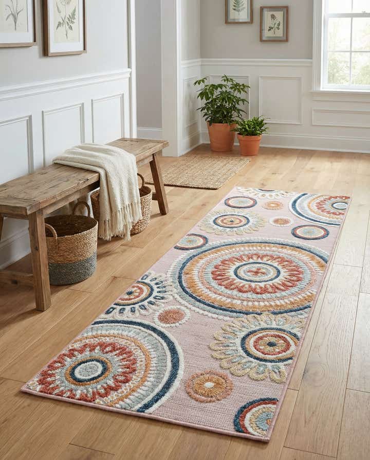2' 2 x 6' Easy-Clean Botanical Indoor / Outdoor Runner Rug