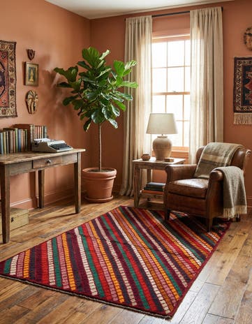 4' x 6' Hand Knotted Balouch Wool Rug