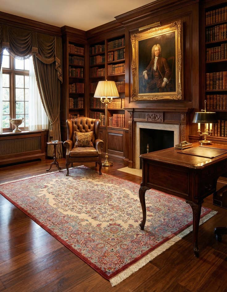 Detail image of 4' 4 x 6' 6 Ghom Silk Rug