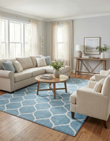9' x 12' Lattice Frieze Rug