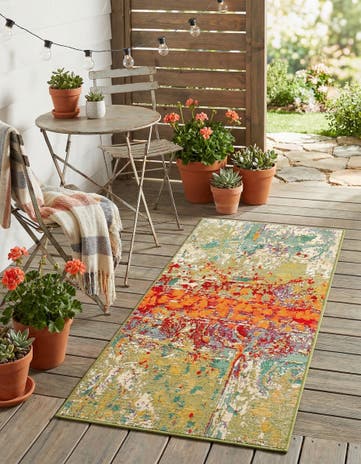 2' x 4' Easy-Clean Modern Indoor / Outdoor Runner Rug