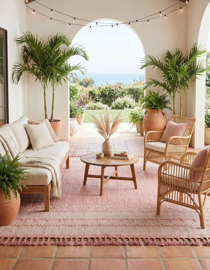 Detail image of 9' x 12'  Washable Eco Bohemian Indoor / Outdoor Rug