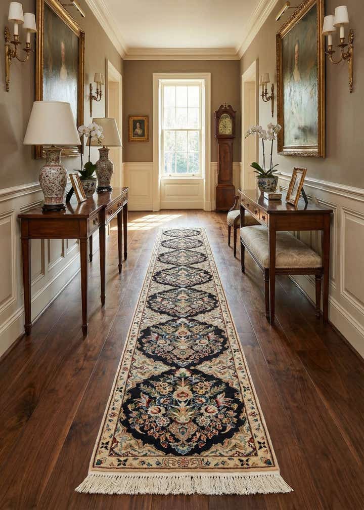 1' 3 x 9' 8 Hand Knotted Nain Rug
