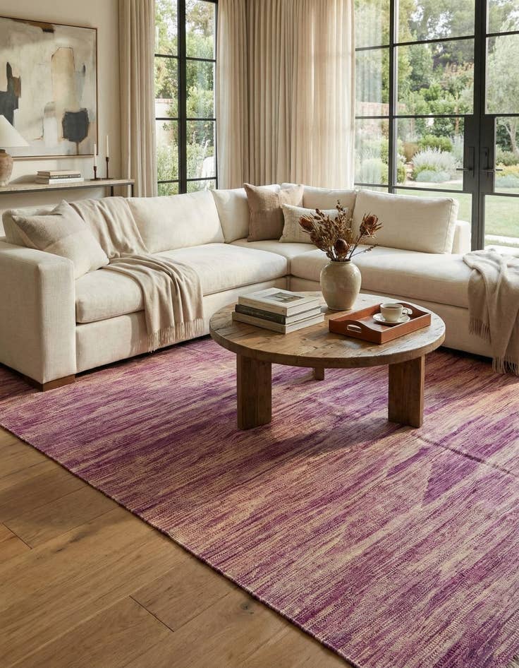 Detail image of  5' 7 x 8'  Hand Woven Kilim Modern Wool Rug