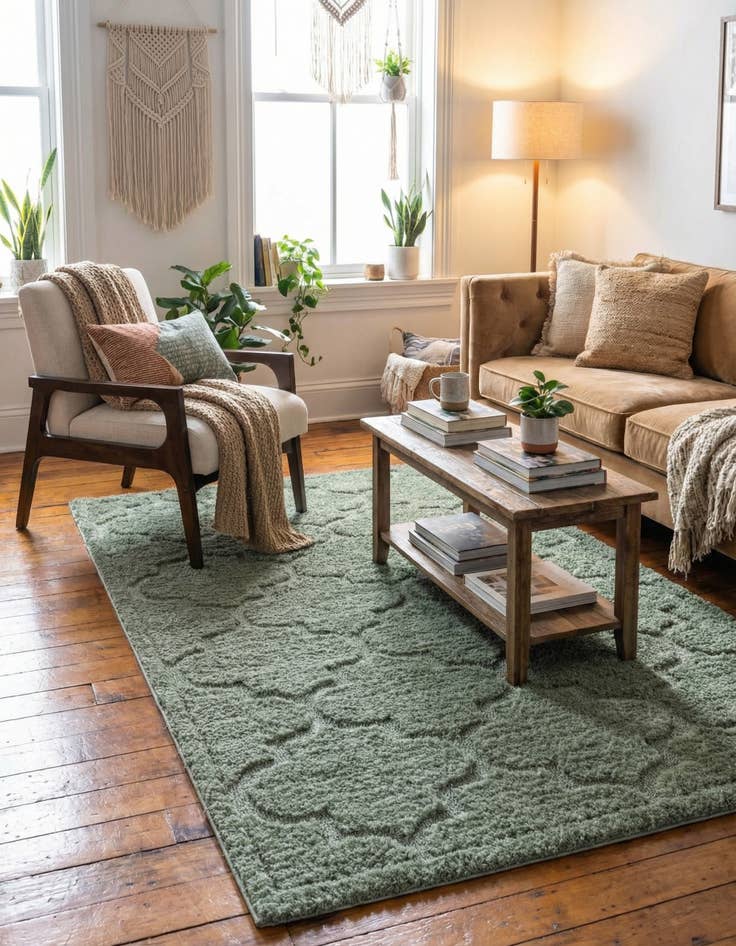 Detail image of 4' x 6' Trellis Shag Rug