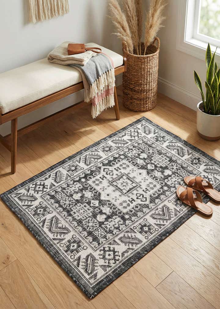 2' x 3' Easy-Clean Aztec Indoor / Outdoor Rug