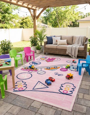 Pink Easy-Clean Indoor / Outdoor Rug