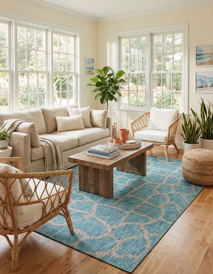 Detail image of 7' 10 x 11'  Washable Safari Indoor / Outdoor Rug