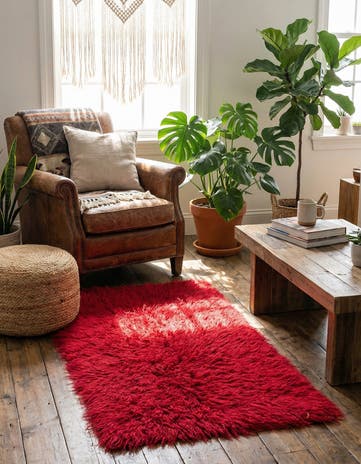 2' 4 x 4' 9 Hand Knotted Moroccan Wool Runner Rug