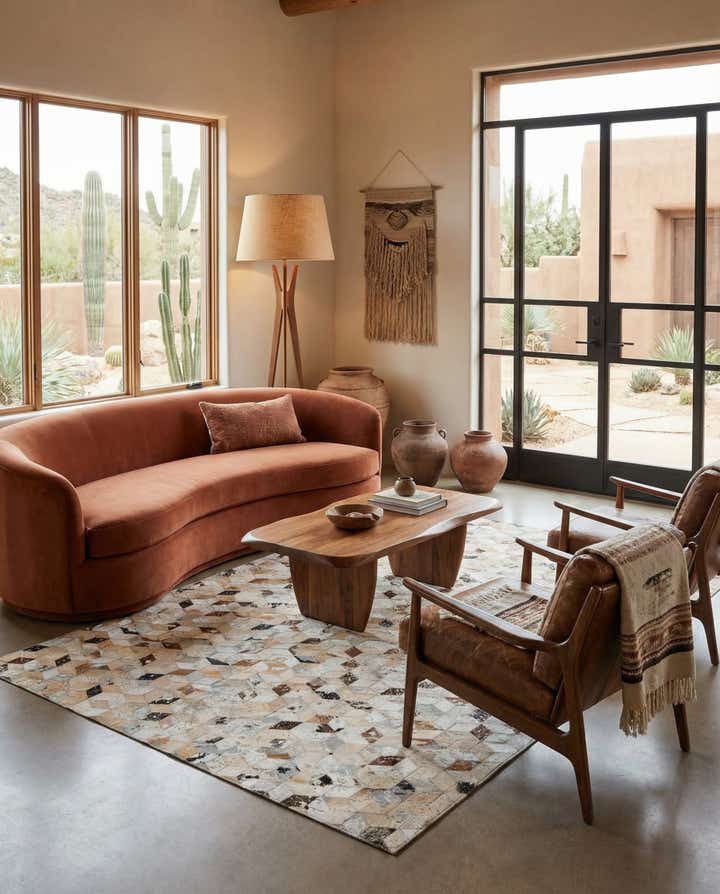 5' x 8' Cowhide Leather Rug