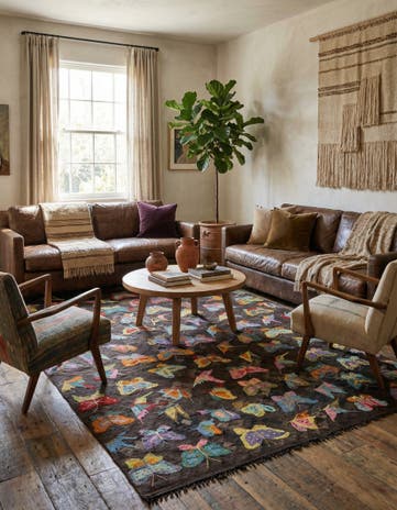 6' 7 x 10' Hand Woven Kilim Suzani Wool Rug